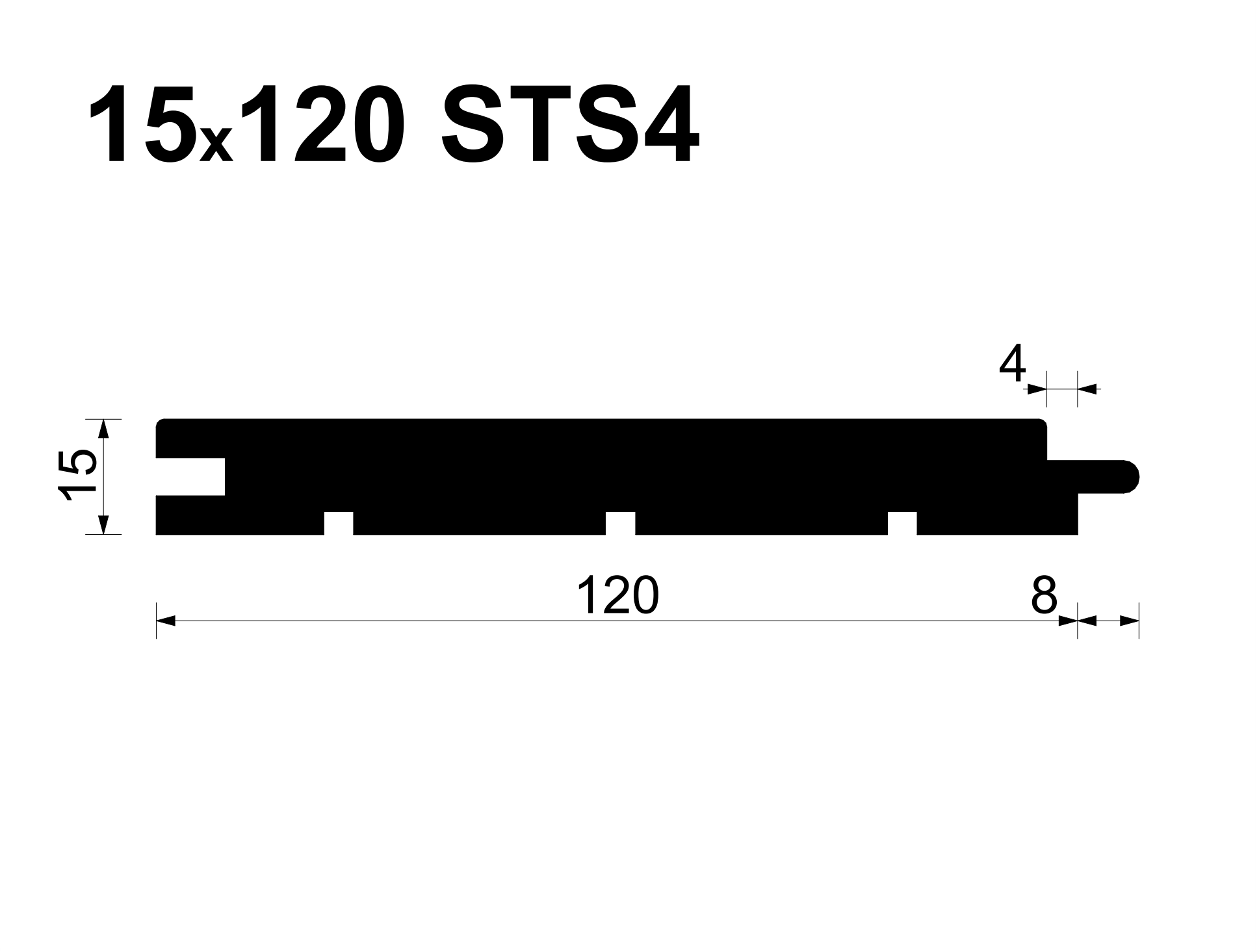 Вагонка STS4 Ольха (EA) 15*120*3000