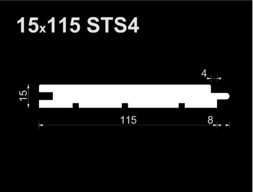 Вагонка STS4 ТермоОльха (EA) 15*115*2000