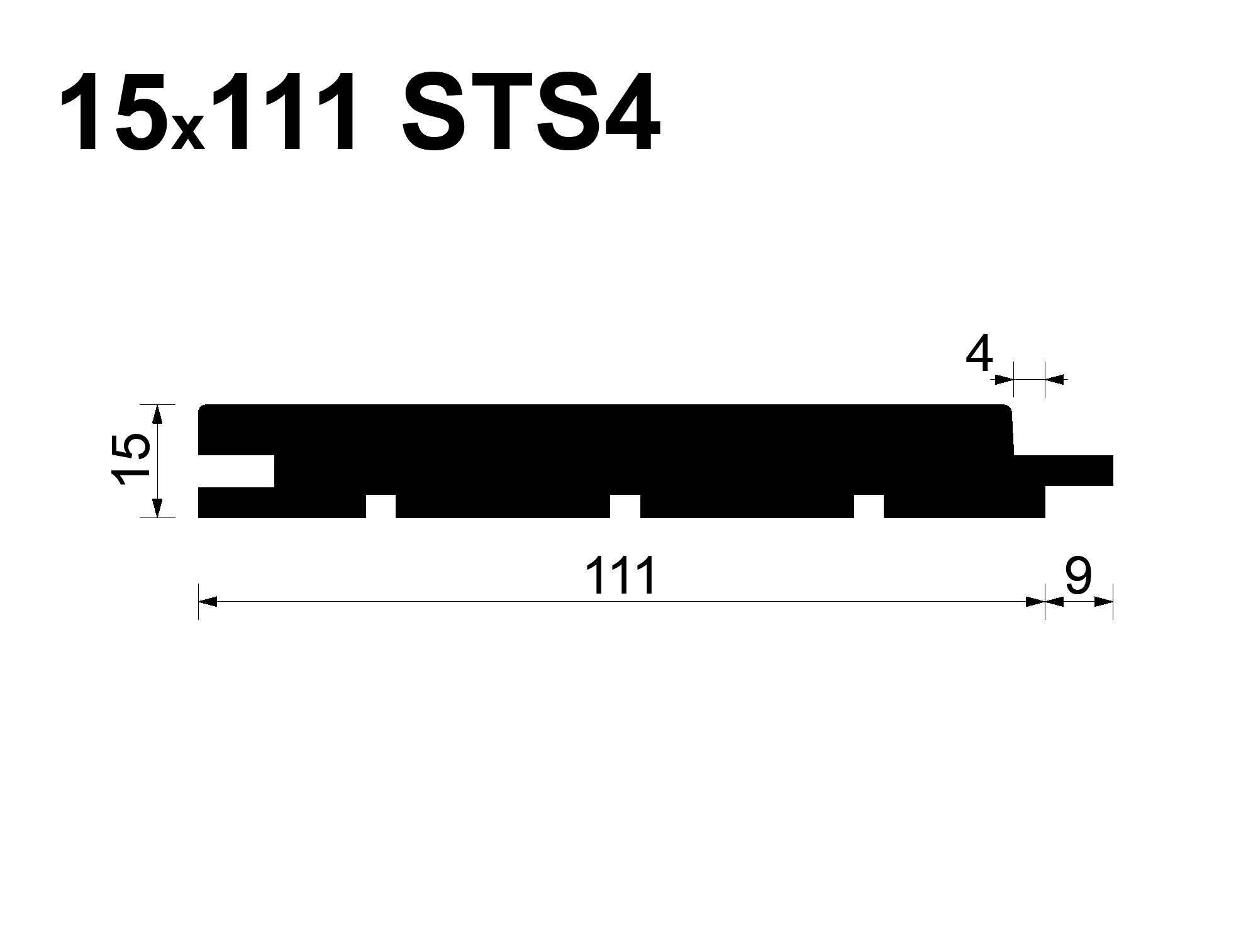 Вагонка STS4 Ольха (A) 15*111*3000